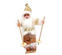 Wdbild Élégante figurine de Père Noël skieur en tissu et silicone fabriquée pour les décorations de la maison