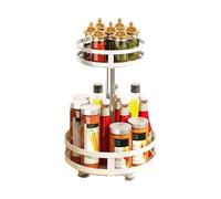 Wdbild Étagère de rangement ronde réglable pour cuisine et salle de bain - Construction en métal robuste - Étagère de rangement réglable en métal pour salle de bain