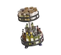 Wdbild Étagère de rangement ronde réglable pour cuisine et salle de bain - Construction en métal robuste - Étagère de rangement réglable en métal pour salle de bain