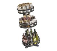 Wdbild Étagère de rangement ronde réglable pour cuisine et salle de bain - Construction en métal robuste - Étagère de rangement réglable en métal pour salle de bain