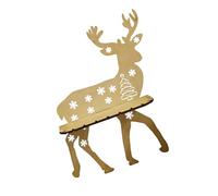 Wdbild Étagère murale flottante en bois avec rennes de Noël - Décoration murale - Décoration murale - Décoration de vacances