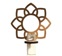 Wdbild Étagère murale flottante en forme de fleur en cristal pour huiles essentielles, étagères murales d'angle en bois pour chambre à coucher