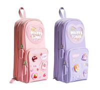 Wdbild Grande trousse à crayons grande capacité pour l'école, le bureau, les voyages, le graphisme, le rangement de calculatrice, a