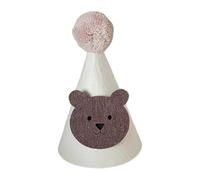 Wdbild Joli chapeau de fête sur le thème de l'ours, doux et confortable, accessoire de photographie d'anniversaire avec décoration