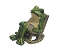 Wdbild Lampes solaires décoratives d'extérieur en forme de grenouilles sur piquet - Lumières décoratives pour jardin, allée, grenouilles, statue de jardin