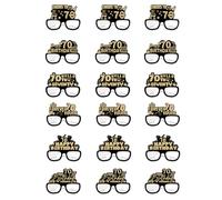 Wdbild Lot de 18 lunettes en papier 3D faites à la main pour décoration de fête d'anniversaire, accessoires photo pour femmes et filles