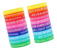 Wdbild Lot de 20 bracelets de motivation en silicone avec dictons inspirants Assortiment de couleurs pour cadeaux et fêtes