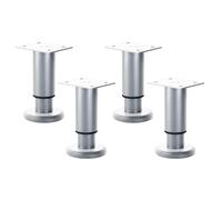 Wdbild Lot de 4 pieds de meubles ronds en métal réglables en hauteur pour tiroir, commode, table, canapé pour armoire