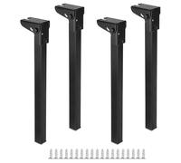 Wdbild Lot de 4 pieds de table pliables en métal 20 cm/25 cm/30 cm/35 cm pour table basse de bureau, table d'ordinateur portable, pieds de meubles robustes pour rangement facile