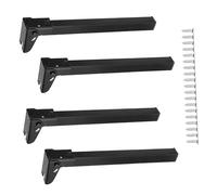 Wdbild Lot de 4 pieds de table pliables en métal 20 cm/25 cm/30 cm/35 cm pour table basse de bureau, table d'ordinateur portable, pieds de meubles robustes pour rangement facile