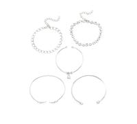 Wdbild Lot de 5 bracelets manchette ouverts avec motifs géométriques et strass élégants pour femme tendance, taille unique, Comme décrit