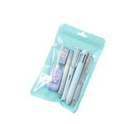 Wdbild Lot de 6 articles de papeterie pour étudiant avec stylo gel rétractable, gomme, marqueur, ruban correcteur blanc ergonomique et ensemble de crayons