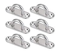 Wdbild Lot de 6 crochets rectangulaires en acier inoxydable de 5 mm pour fixation murale ou plafond
