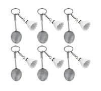 Wdbild Lot de 6 porte-clés badminton avec pendentif pour fête d'anniversaire d'enfants