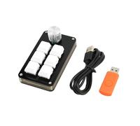 Wdbild Macropad Clavier mécanique portable 6 touches 1 bouton rétroéclairé pour gamers éditeur vidéo et clavier de bureau programmable