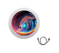 Wdbild Moniteur secondaire USB rond de 7,1 cm pour performances PC avec analyse du spectre de musique de type C