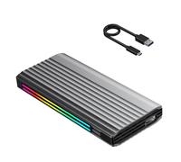 Wdbild NVME Boîtier de disques durs SSD avec éclairage ARGB Boîtier de disque dur USB C 10 Gbit/s Connexion sans outil