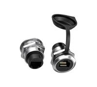Wdbild Paire de coupleurs USB 3.0 femelle à montage sur panneau - Boîtier compact en zinc - Installation sans outil pour plaques et fixations de 86 mm - Adaptateurs USB en alliage de zinc