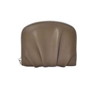 Wdbild Portefeuille, Femmes Portefeuille avec Fermeture à glissière Mode Porte-monnaie Portefeuille en Cuir PU Portefeuille Plissé Change Sac à main Couleur unie Portefeuille, kaki, 10.5*8.5CM