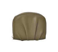 Wdbild Portefeuille, Femmes Portefeuille avec Fermeture à glissière Mode Porte-monnaie Portefeuille en Cuir PU Portefeuille Plissé Change Sac à main Couleur unie Portefeuille, vert foncé, 10.5*8.5CM