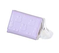 Wdbild Portefeuille, Femmes Portefeuille Simple Trifold Portefeuilles en Cuir PU Sac à main Court Petit Trifold Cash Card Holder Sac Compact Portefeuilles, violet, Taille unique