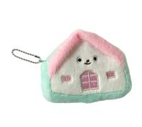 Wdbild Portefeuille, Petite Maison Porte-Monnaie Sac à Jouet, Sac à Manger Petit Portefeuilles Filles Belle Peluche Écouteur Sac de Rangement Enfant Coin Pouches, blanc/vert, Taille unique