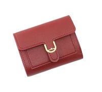 Wdbild Portefeuille, portefeuilles compacts pour femmes à trois volets, pochette mode en cuir PU, porte-monnaie pour dames, porte-cartes de crédit, sac à main de voyage, Rouge, Taille unique