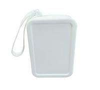 Wdbild Portefeuille, trousse de maquillage de voyage en silicone, trousse de toilette étanche pour femme avec poignée facile à prendre en main pour femmes, blanc, Taille unique