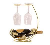 Wdbild Présentoir à vin en métal de table pouvant contenir 1 bouteille et 4 verres