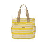 Wdbild Sac à bandoulière à rayures assorti pour femme, sac à main pliable, sac fourre-tout décontracté en toile, grande capacité, jaune