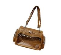 Wdbild Sac à bandoulière décontracté pour étudiant avec sangle réglable, compartiments spacieux, sac à dos d'école, sacs à bandoulière en polyuréthane pour femme, grande capacité, kaki, One Size