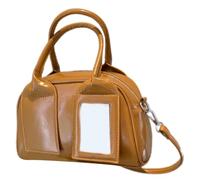 Wdbild Sac à bandoulière élégant en cuir synthétique léger avec sangle réglable pour un usage quotidien, voyage, travail, sac à bandoulière multifonction, marron, One Size