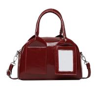 Wdbild Sac à bandoulière élégant en cuir synthétique léger avec sangle réglable pour un usage quotidien, voyage, travail, sac à bandoulière multifonction, Rouge, One Size