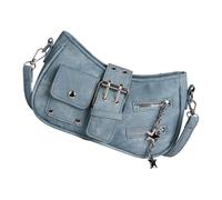 Wdbild Sac à bandoulière élégant et nerveux, compartiments spacieux, ceinture modifiable, confortable à porter tout le monde, plusieurs sacs pour ordinateur portable, bleu clair, One Size