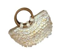 Wdbild Sac à main de soirée accrocheur avec poignée en bois - Sac à main de vacances tendance pour accessoires de voyage - Sac de vacances élégant