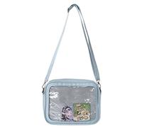 Wdbild Sac à main en PVC transparent - Sac à bandoulière japonais pour femme - Sac à main fourre-tout en cuir synthétique, bleu clair