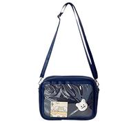 Wdbild Sac à main en PVC transparent - Sac à bandoulière japonais pour femme - Sac à main fourre-tout en cuir synthétique, Multicolore