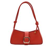 Wdbild Sac à main tendance pour les aisselles - Sac à bandoulière pour fille et femme - Couleur unie - Sac à main tendance - Sac de transport fourre-tout, Rouge