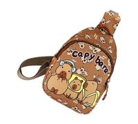 Wdbild Sac banane, sac à bandoulière pour enfants, sac de voyage pour enfants, sacs de poitrine, sac à main à bandoulière, mini sac à dos pour filles et garçons, marron, Taille unique