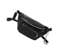 Wdbild Sac banane, sac à bandoulière tendance pour femme, sac de taille, sac à main de grande capacité avec sangle réglable pour les essentiels quotidiens, Noir , Taille unique