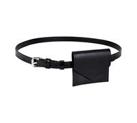 Wdbild Sac banane, style coréen, petit sac banane à la mode pour femmes, sacs de ceinture en cuir PU, avec design élégant et plusieurs compartiments, Noir , 10*9