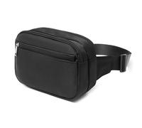 Wdbild Sac banane, unisexe, décontracté, sac à bandoulière vintage, sac à main en toile, sac de poitrine de sport pour homme et femme, Noir , 22*8*14cm