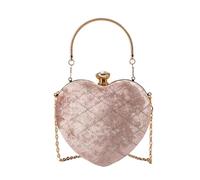 Wdbild Sac de soirée élégant avec sangle de chaîne, sac à main élégant en forme de cœur, sac à main à la mode en forme de cœur pour les réunions formelles, D, One Size