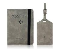 Wdbild Sac de voyage et valise, ensemble porte-bagages en cuir PU, protection pour homme et femme, gris, Taille unique