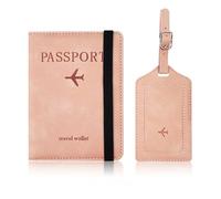 Wdbild Sac de voyage et valise, ensemble porte-bagages en cuir PU, protection pour homme et femme, rose, Taille unique