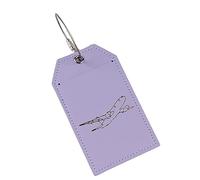 Wdbild Sac de voyage, étiquettes de bagages de voyage avec étiquettes de valise en acier PU cuir PU étiquettes de bagages étiquettes de valise Tages d'embarquement de voyage, violet, Taille unique