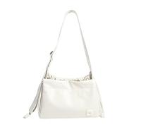 Wdbild Sac fourre-tout en polyuréthane, sacs à bandoulière, sacs de voyage, grande capacité, sac à bandoulière tendance pour fille et femme, sac d'école polyvalent, blanc