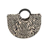 Wdbild Sac fourre-tout pour femme, sac à main en paille tissée, grande capacité, sac à main décontracté, sac de plage pour voyage, vacances, Noir , As-the Picture Show