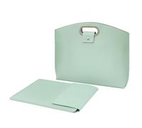 Wdbild Sac pour ordinateur portable pour femme de 13,3/14 pouces, sacoche d'ordinateur de bureau d'affaires, mallette de grande capacité, solution de rangement professionnelle pour gadgets, vert