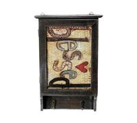 Wdbild Serrure murale pour clés de sécurité avec crochets en bois rétro pour porte-clés pour boîte de rangement créative pour clés